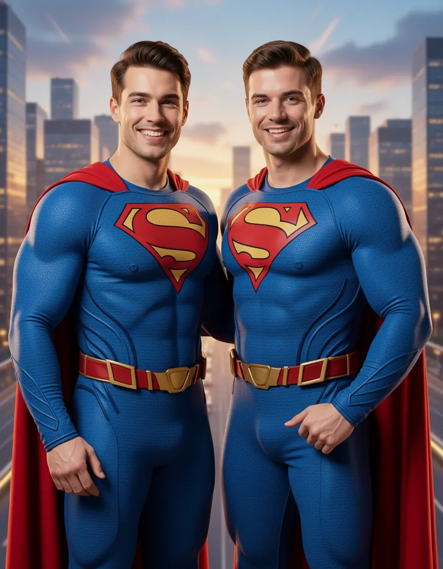 Superhero duo carnevale coppia vestiti