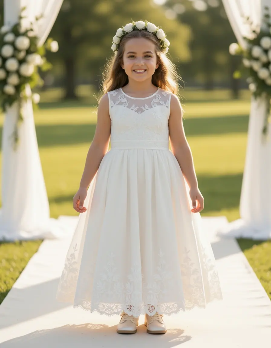 Abito Midi Elegante per Battesimo