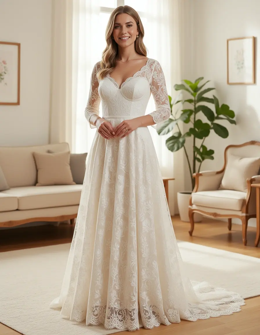 Midi Lace Baptism - Abito midi in pizzo