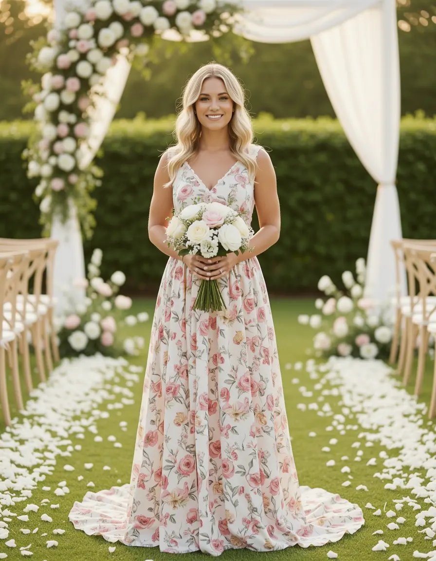 Floral Modest Maxi - Abito lungo floreale
