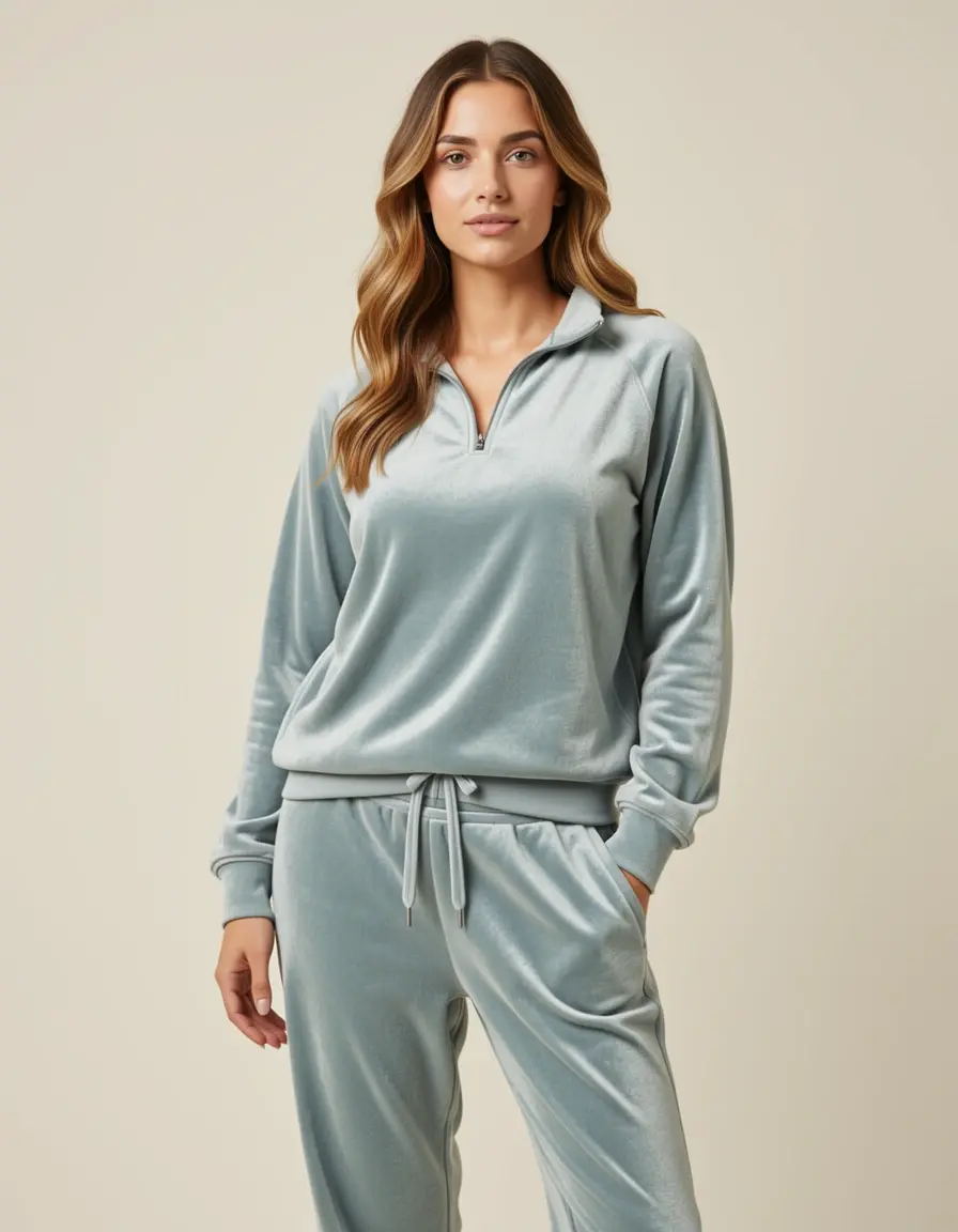 Completo tuta donna in velluto velour