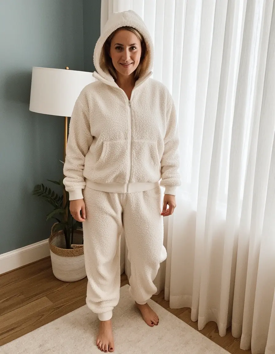 Completo tuta donna in fleece caldo