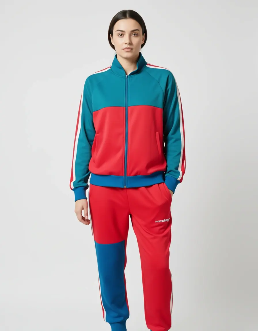 Completo tuta donna color block