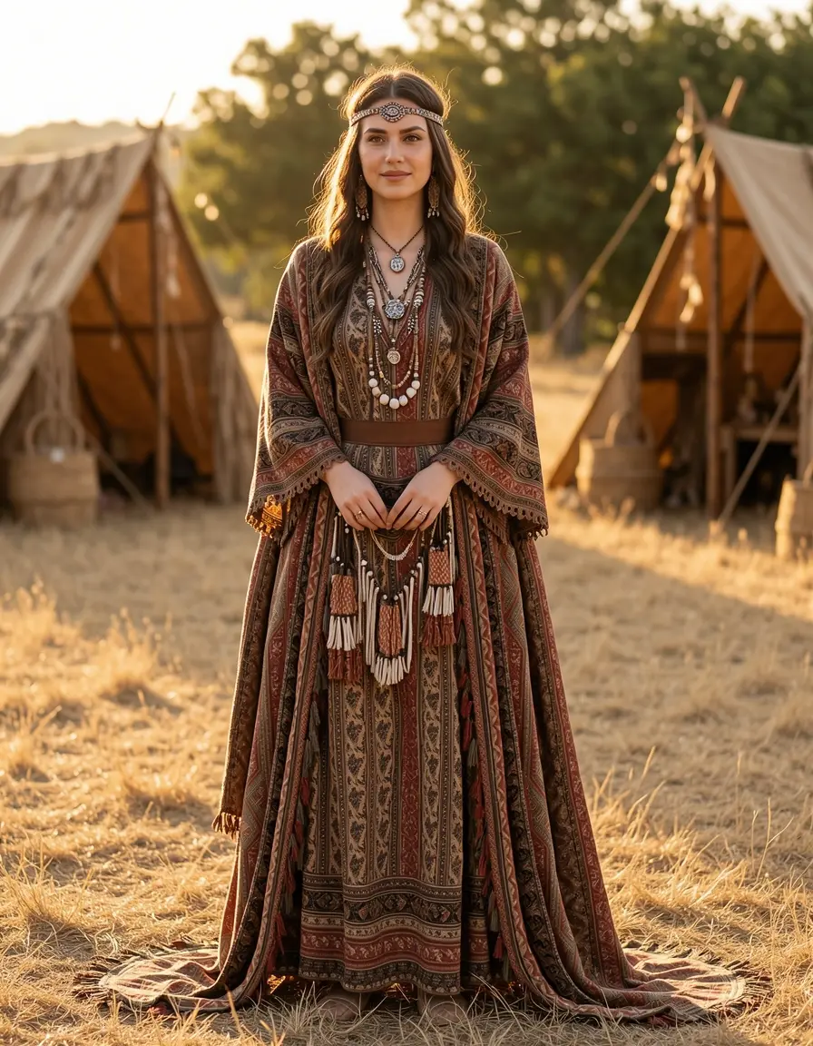 Boho Chic Ensemble - Vestito bohémien
