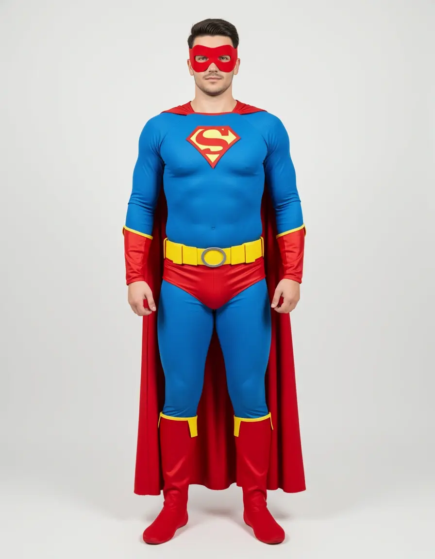 Tuta da supereroina fai da te con colori vivaci e mantello
