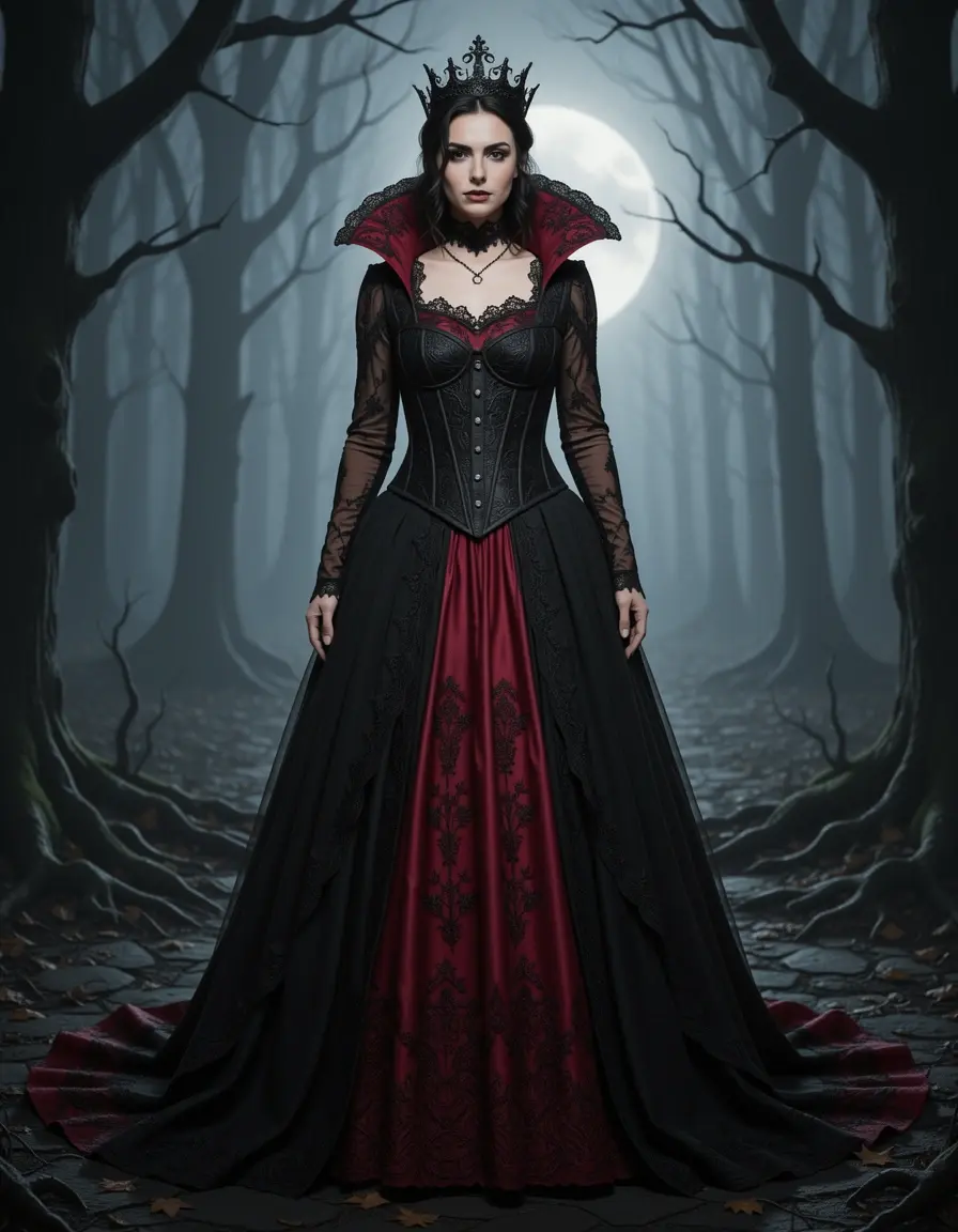 Abito da vampira gotica elegante fatto in casa