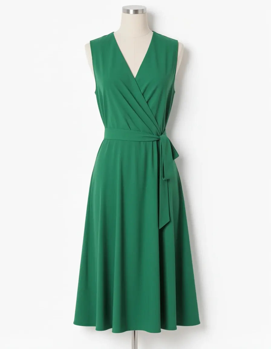 Abito a portafoglio verde smeraldo versatile ed elegante