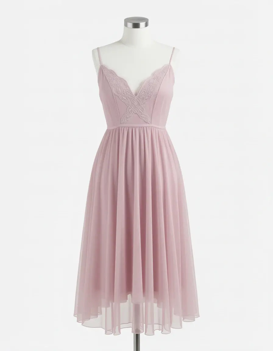 Vestito con sovrapposizione in organza trasparente