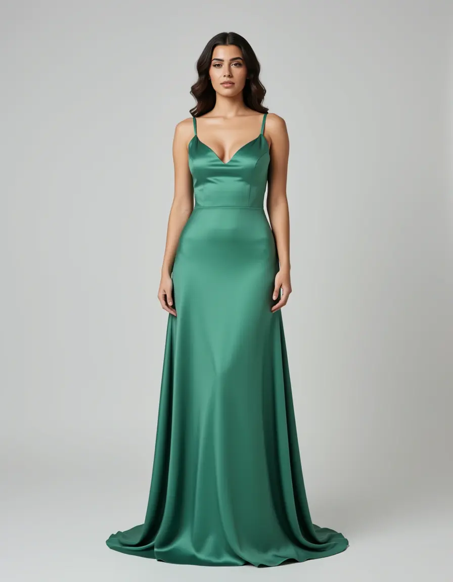 Tubino donna in satin lucido stile slip dress