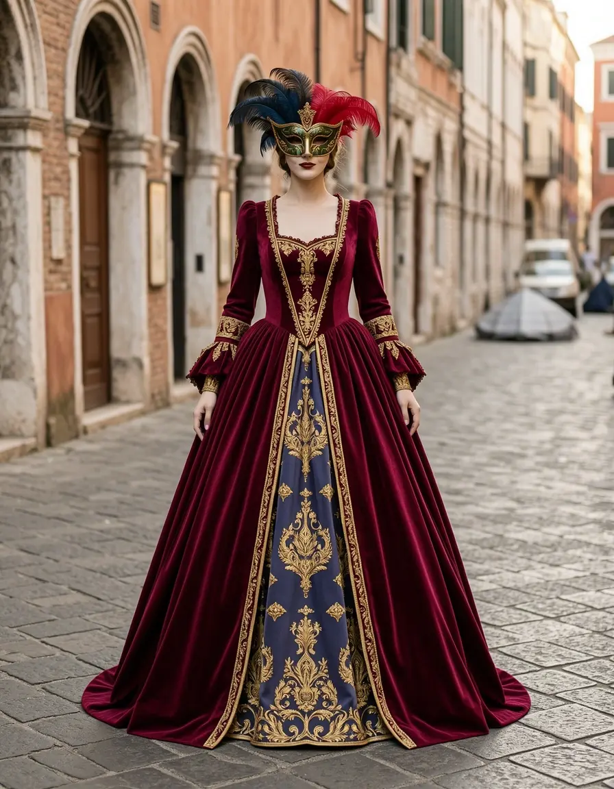 Venetian Mask Dress - Veneziano Vestiti Carnevale