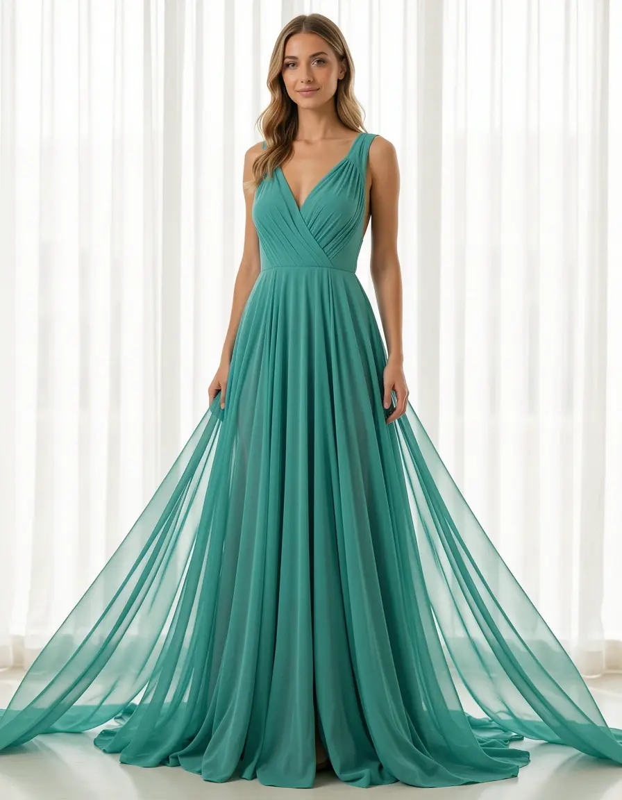 Chiffon Vestidos Gown - Abito lungo in chiffon