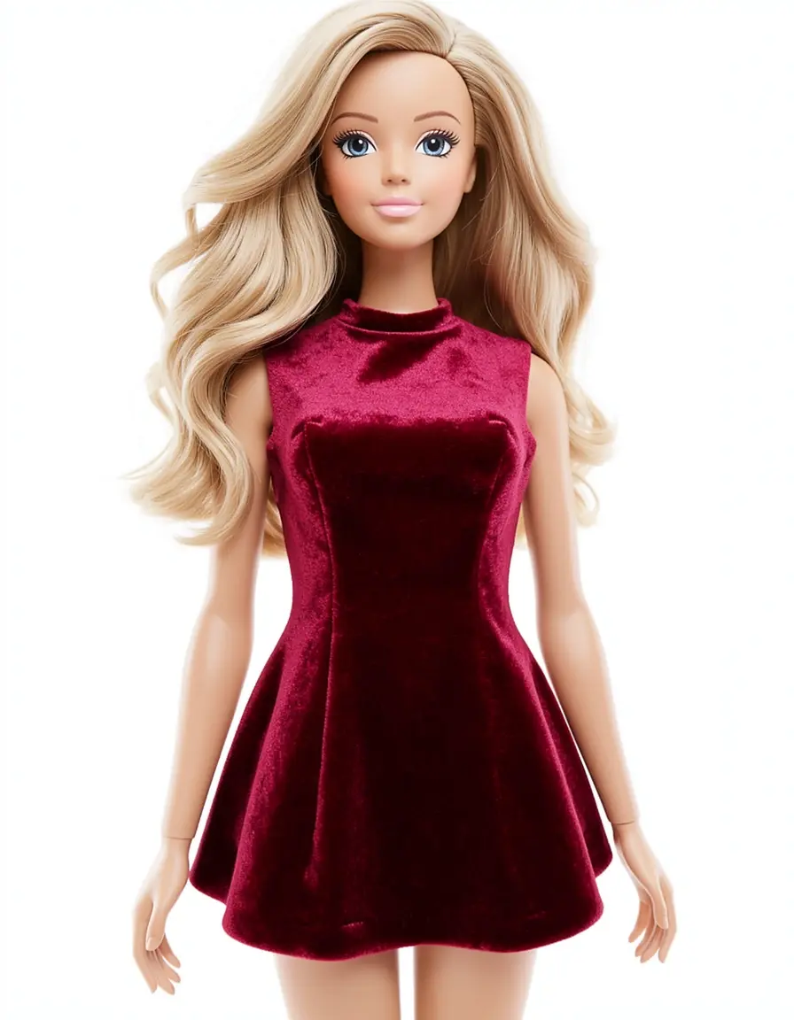 Vestito Barbie mini in velluto rosa