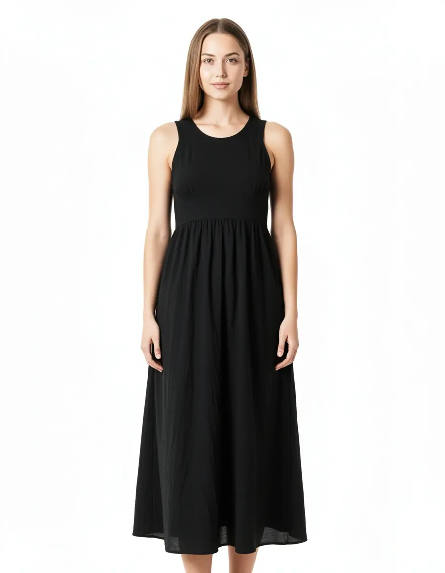 Travel Dress nero antipiega