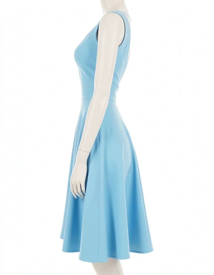 Vestito azzurro pastello a trapezio anni 60
