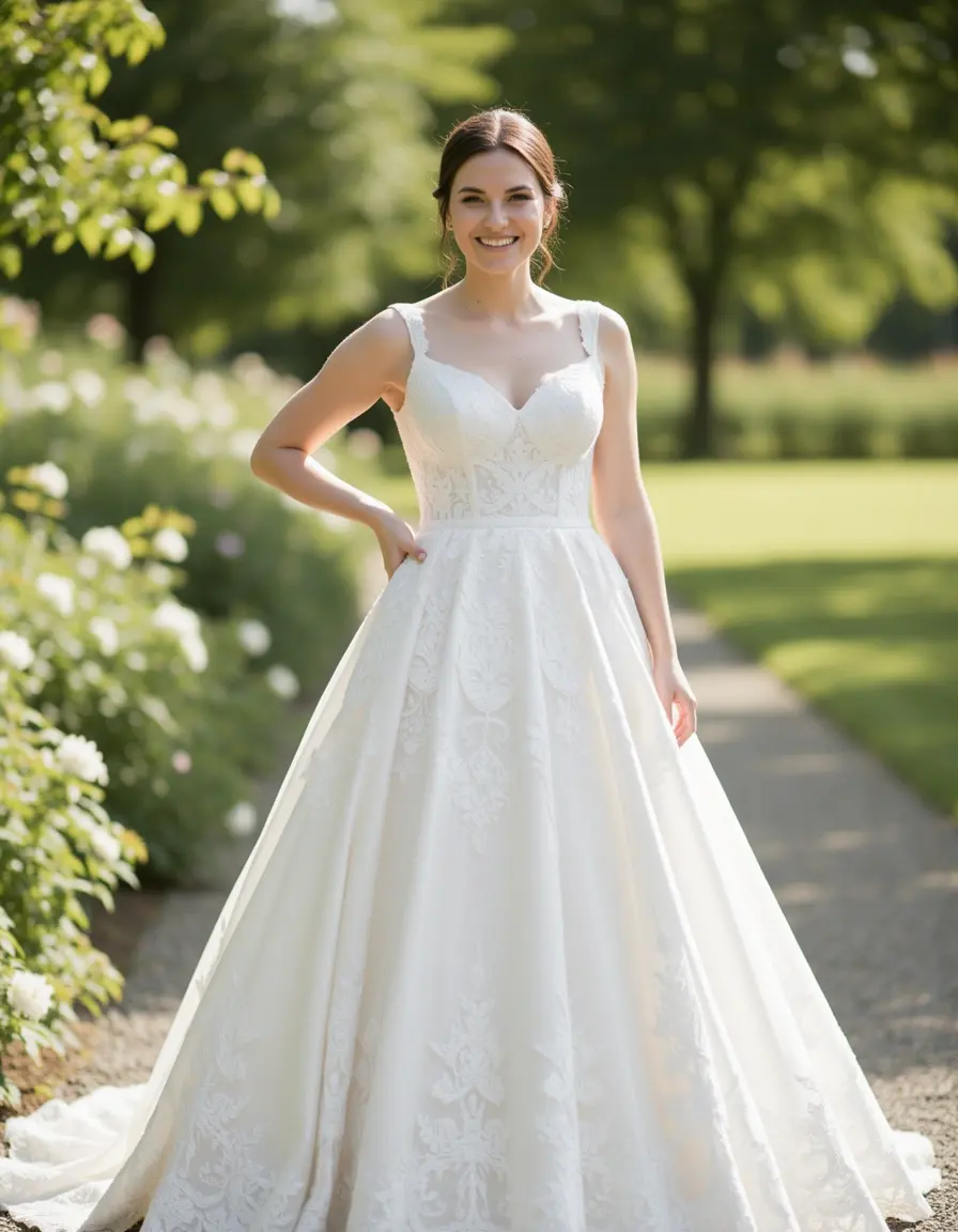 Vestito corto sposa linea A in pizzo