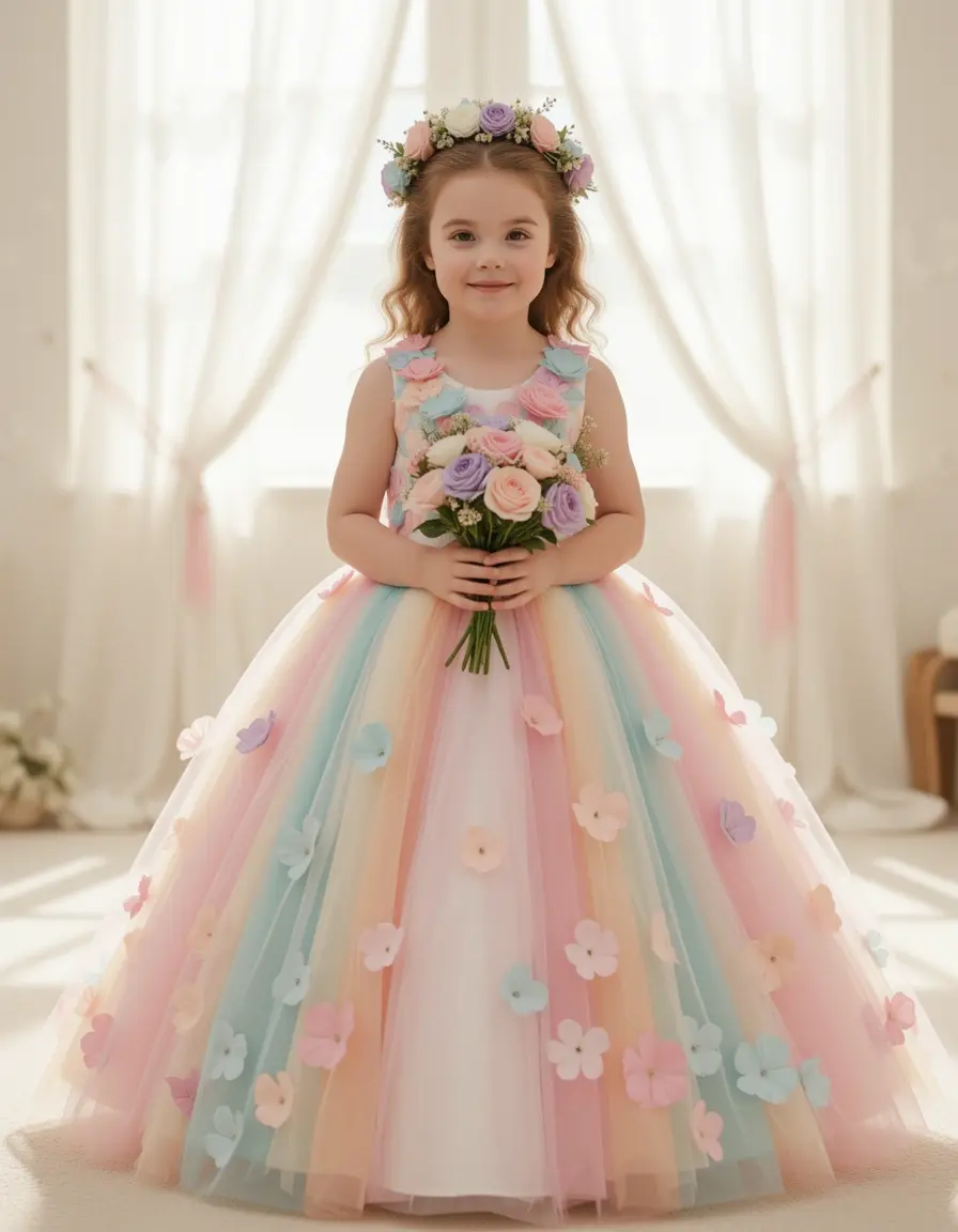 Organza Flower Girl Dress - Abito fiori organza