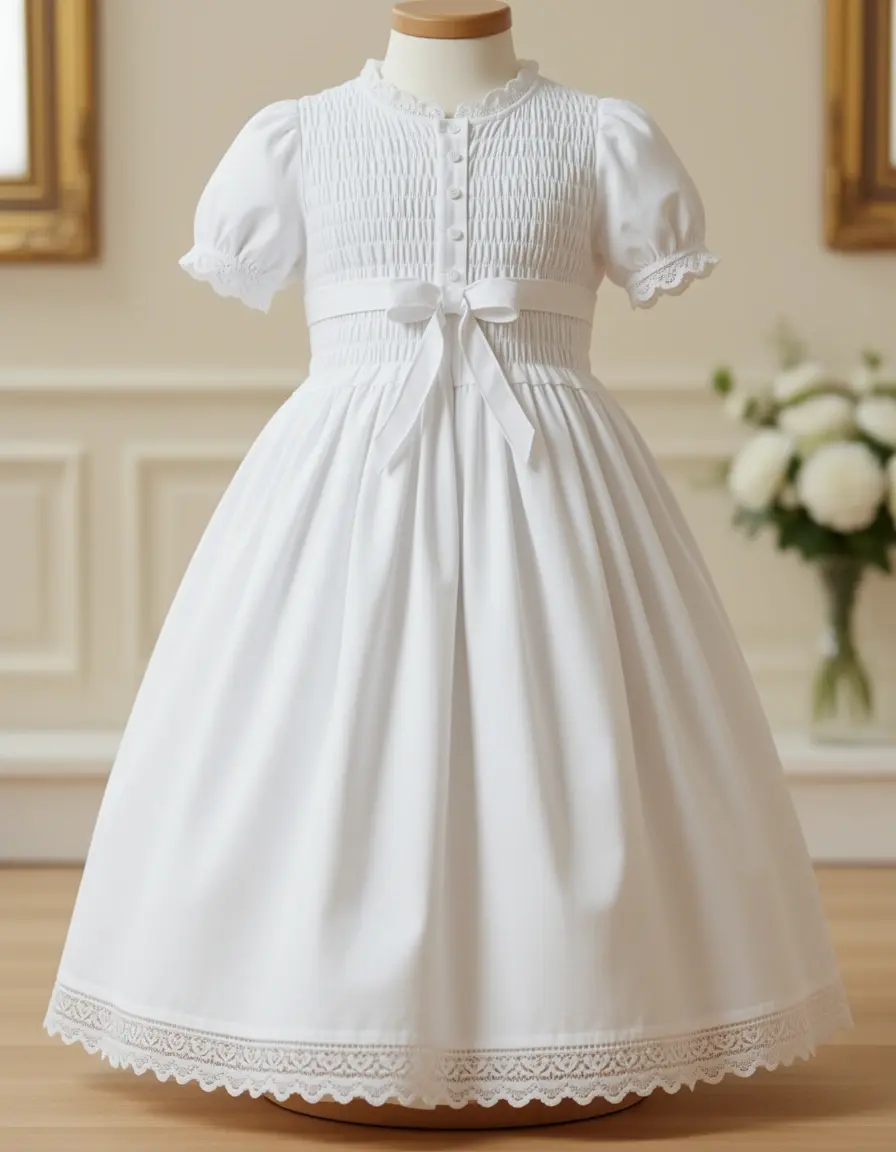 Smocked Cotton Dress - Abito cotone punto smock