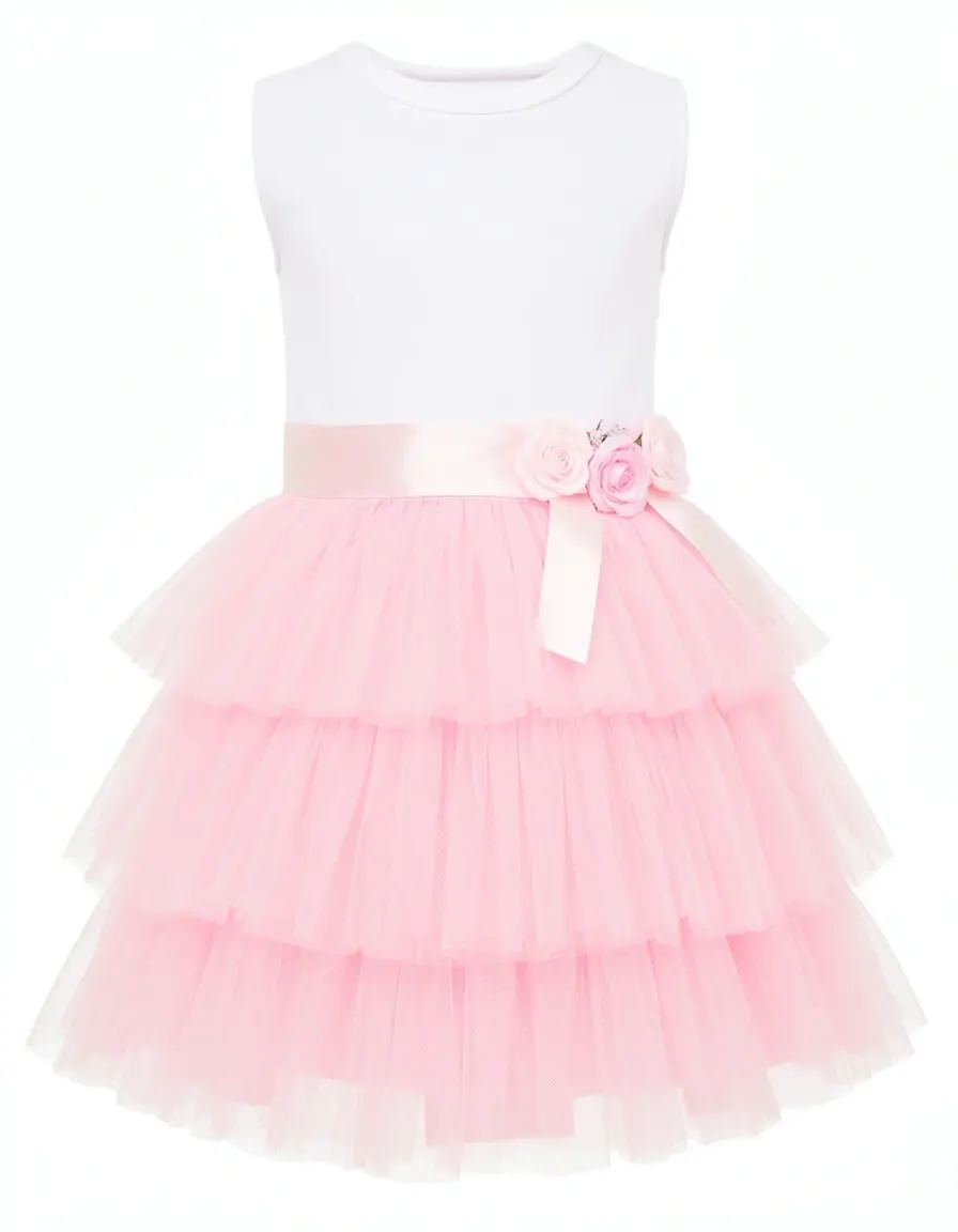 Tiered Tulle Infant Dress - Vestito tulle a balze