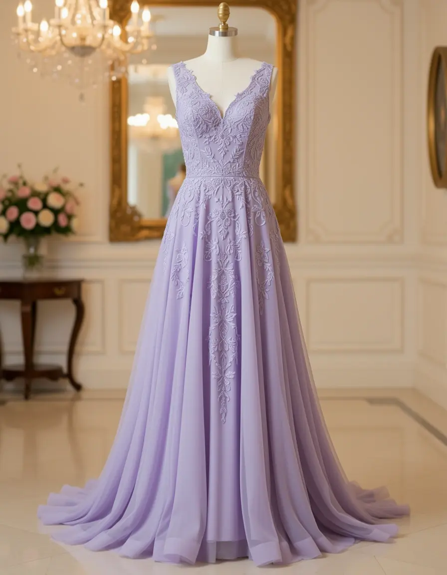 Elegant Midi Guest Dress lavanda