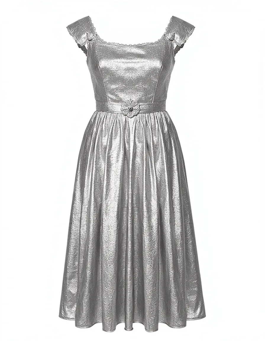 Drop Waist Dress argento stile vintage