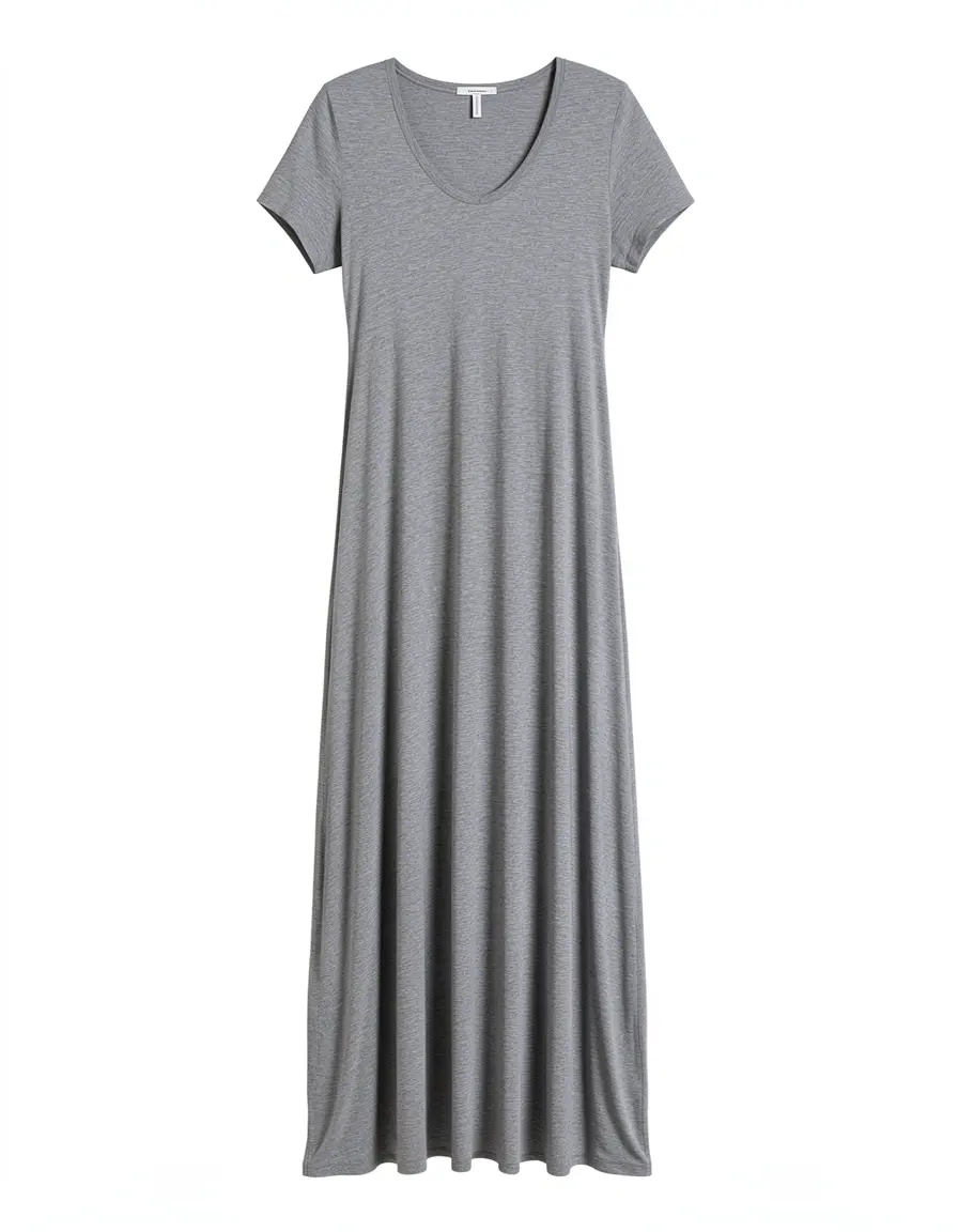 Maxi vestito grigio in jersey fluido