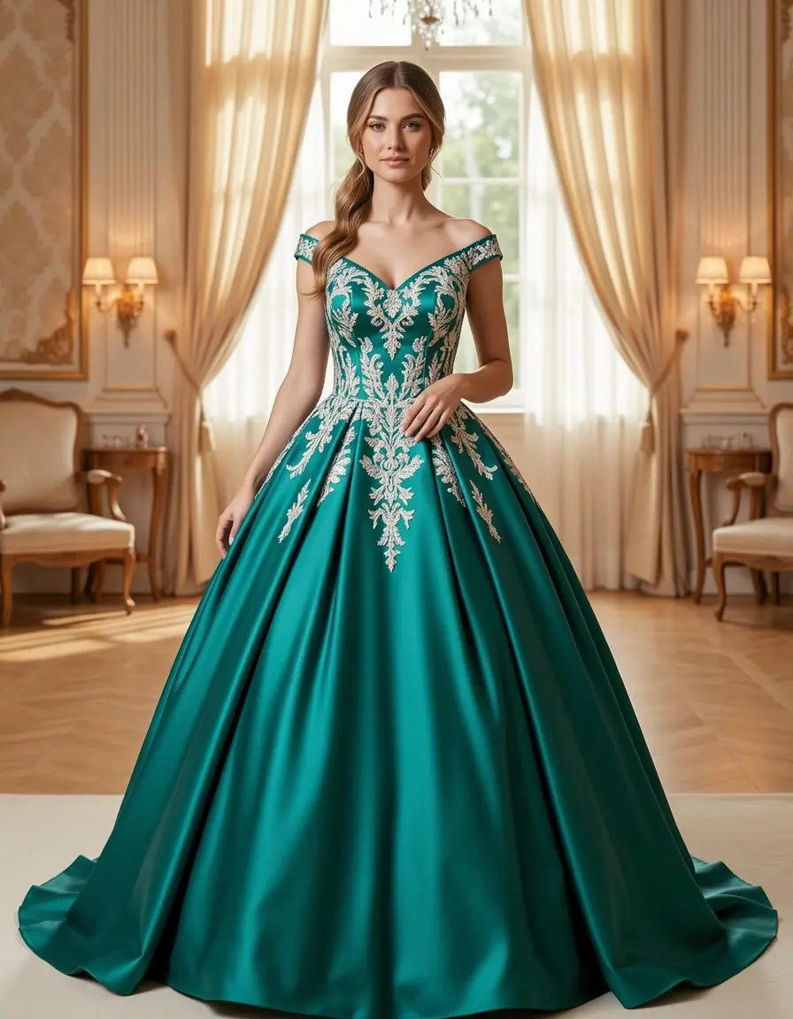 Abito da sposa ball gown in raso stile principessa