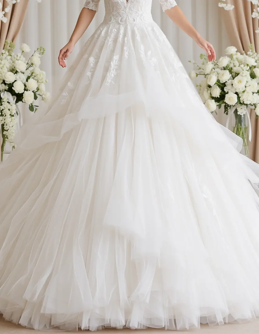 Tulle Layered Communion Dress