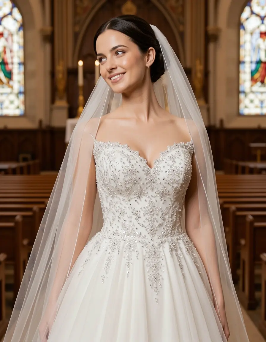 Beaded Bodice Gown