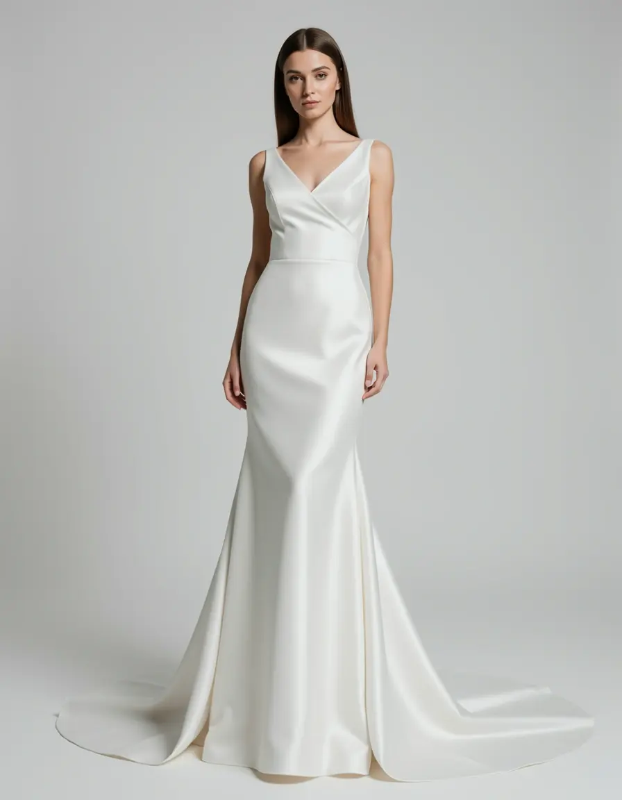 Vestito da sposa minimalista a tubino