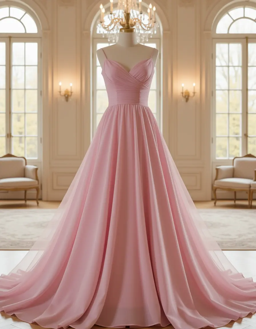 Empire waist elegant dress - Vestito stile impero rosa