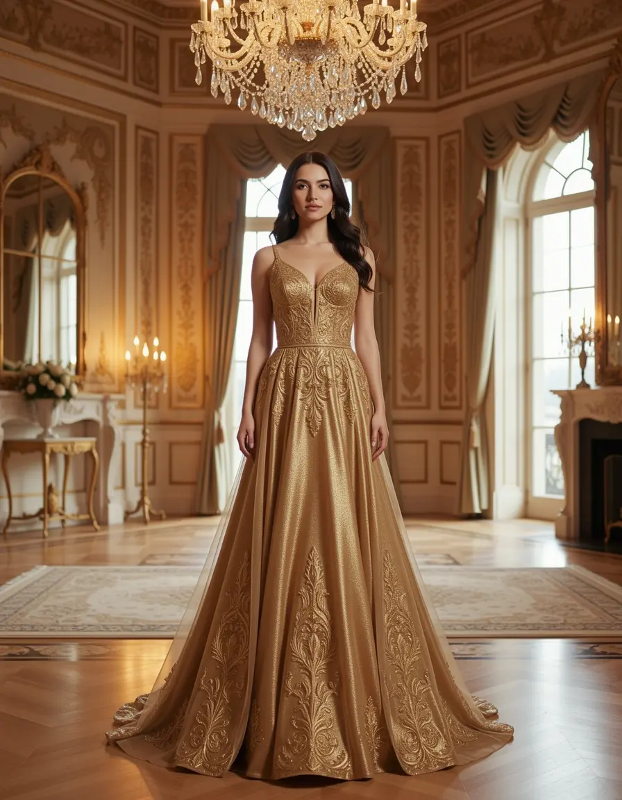 Evening Gown Elegant Gold