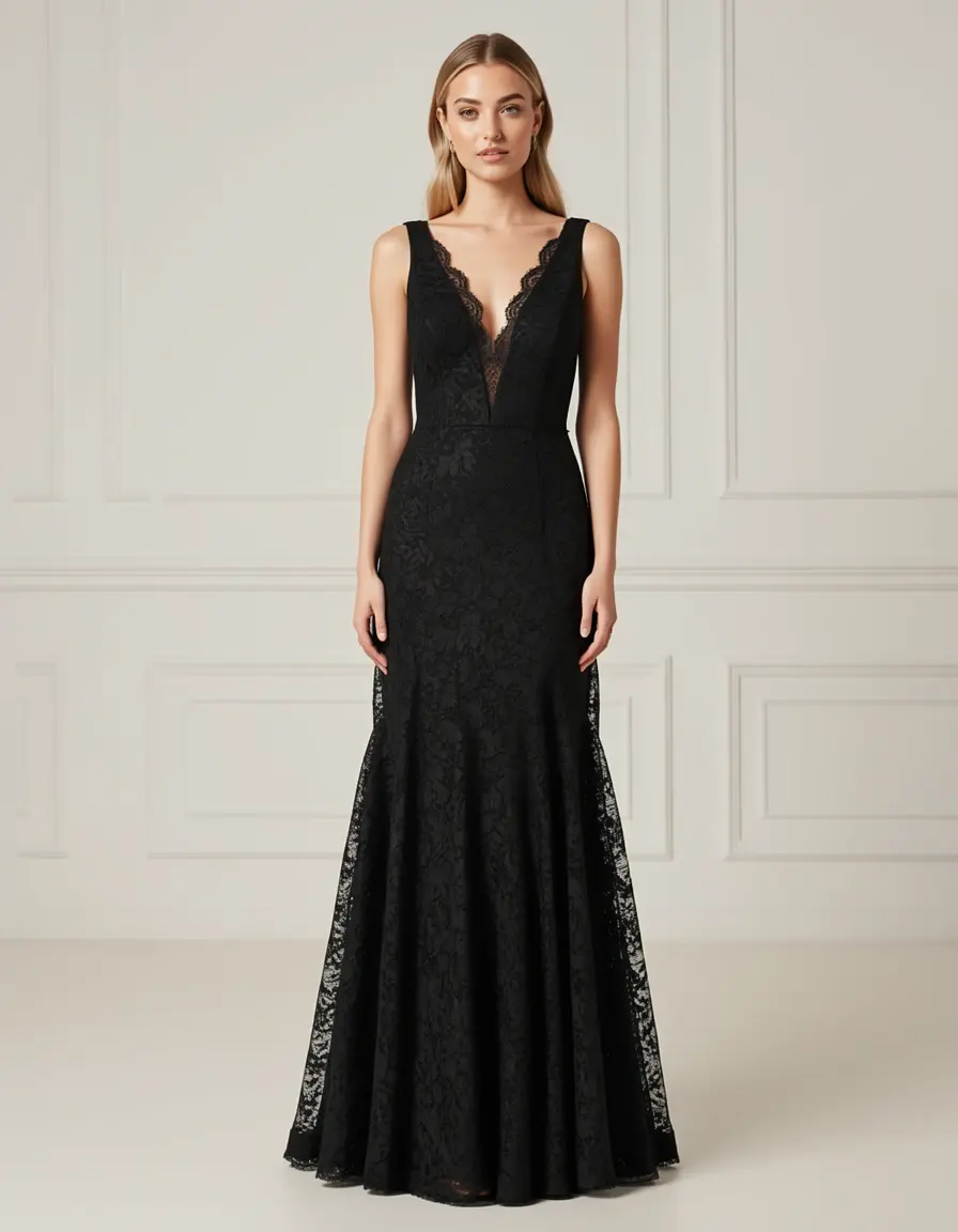 Cocktail Lace Dress Black
