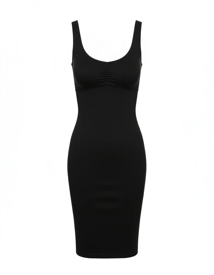 Vestito Bodycon in maglina nero aderente