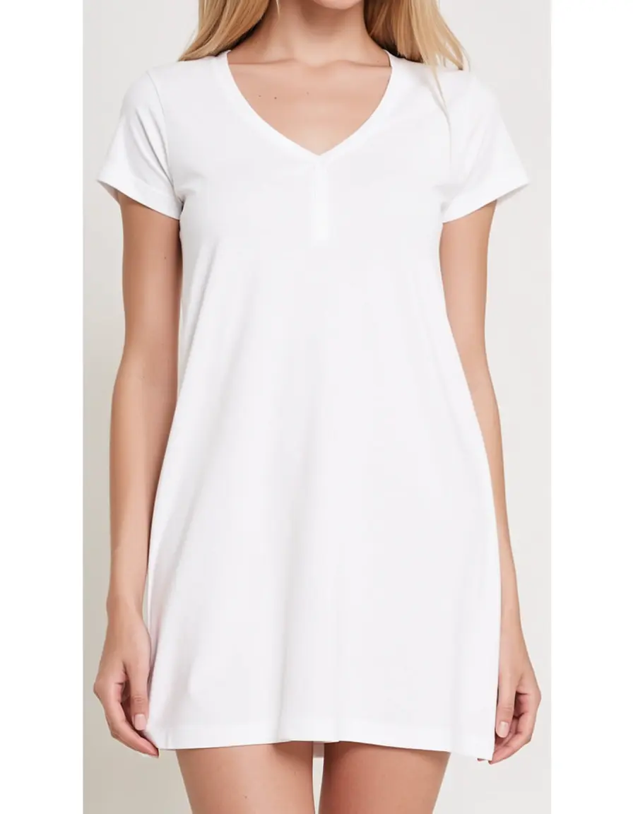 T-shirt dress in maglina bianco stile casual