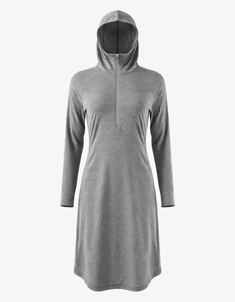 Abito sportivo con cappuccio in maglina grigio