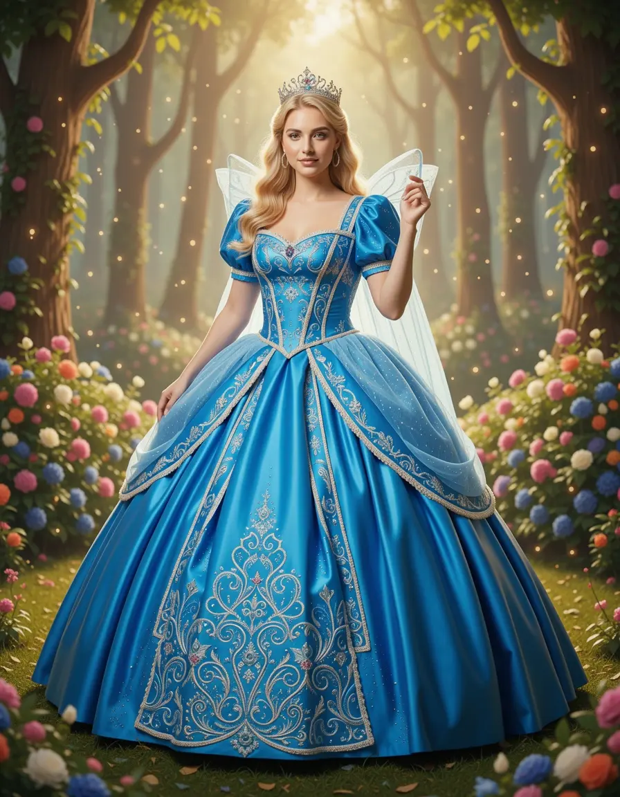Abito da principessa azzurro per carnevale