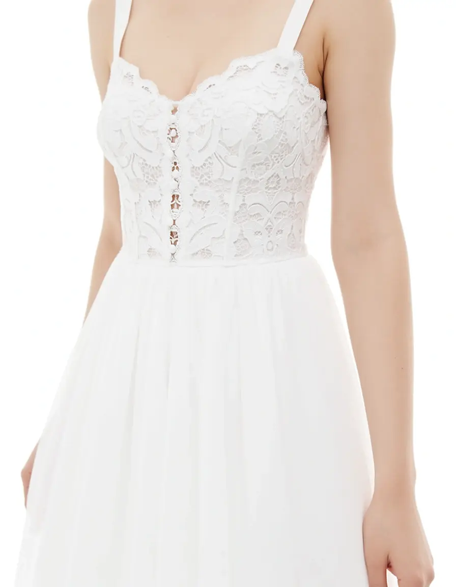 Lace Bodice Girl Dress bianco elegante