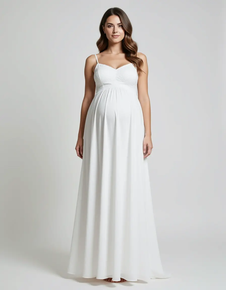 Maxi Maternity Gown in cotton flowy