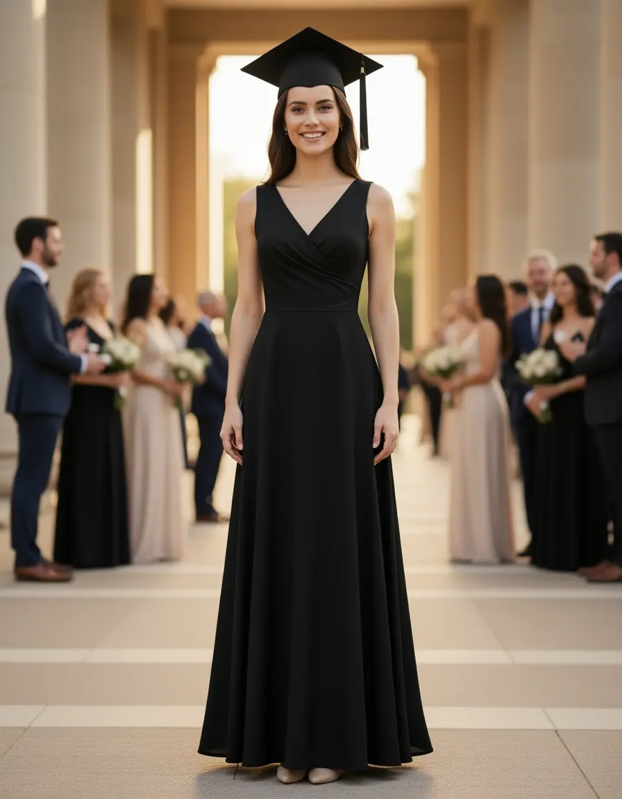 Black Sheath Grad Dress