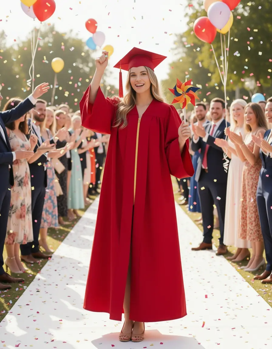 Red A-Line Grad Dress