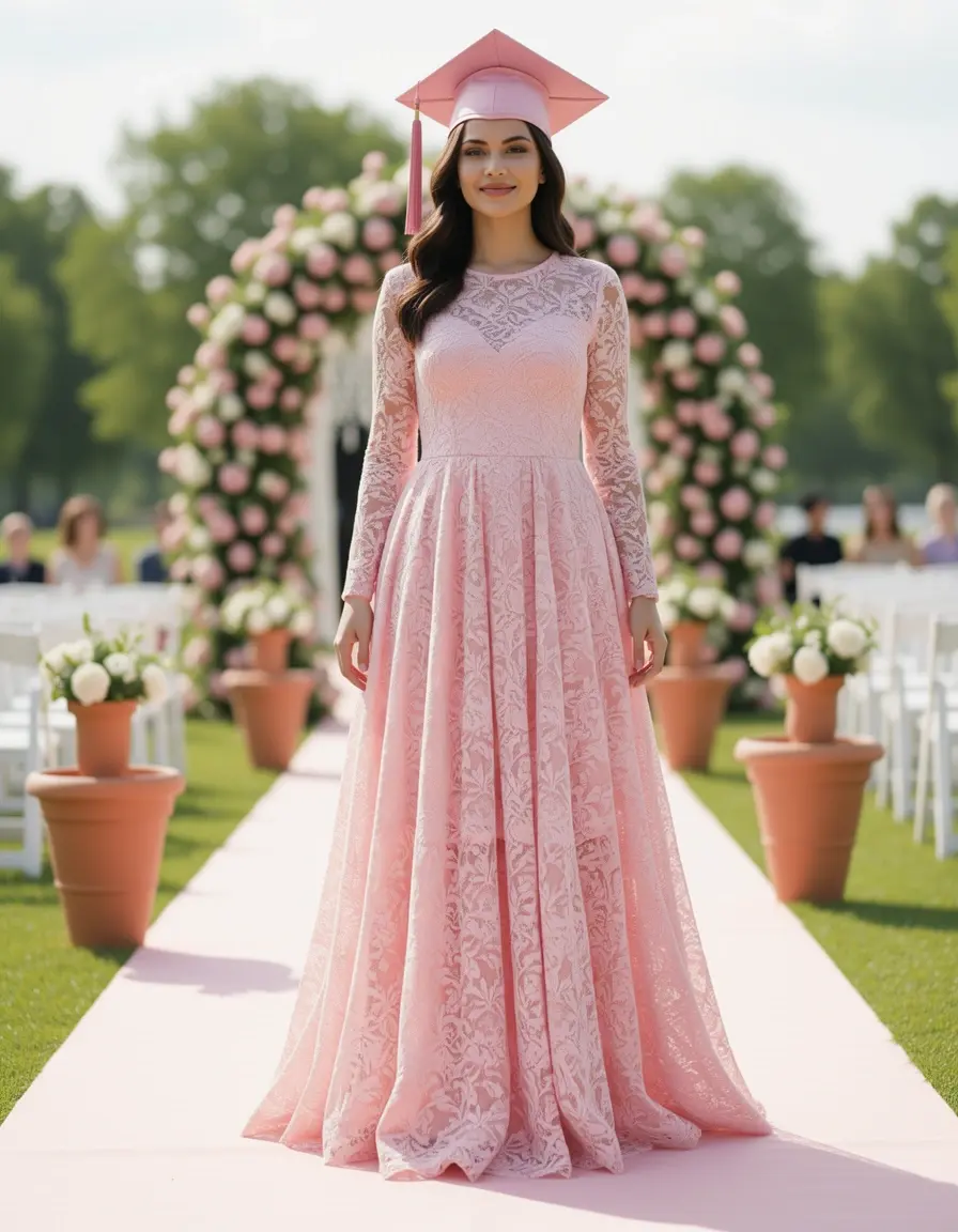 Pink Lace Grad Dress