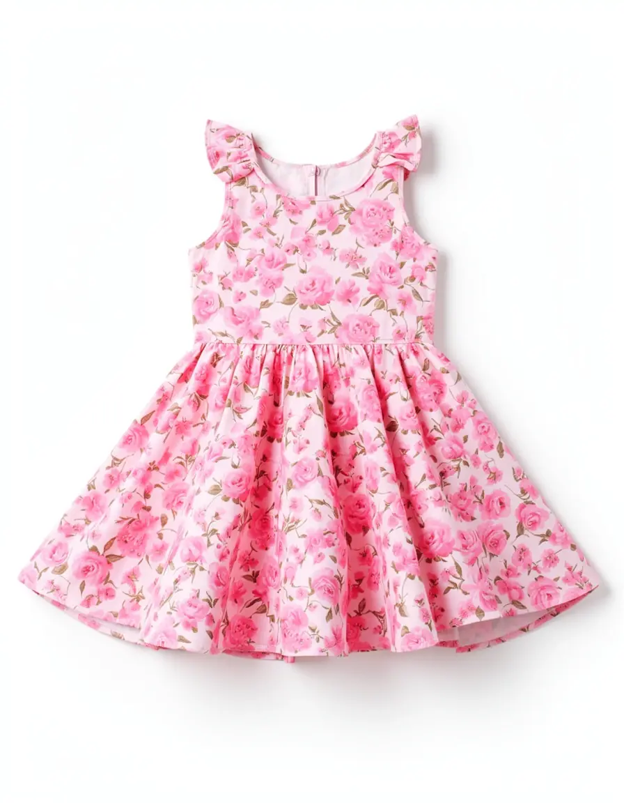 Vestito bambina floreale rosa