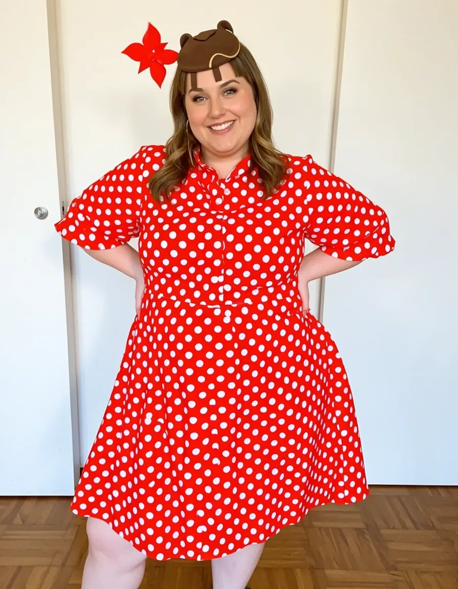 Vestito bambina rosso a pois