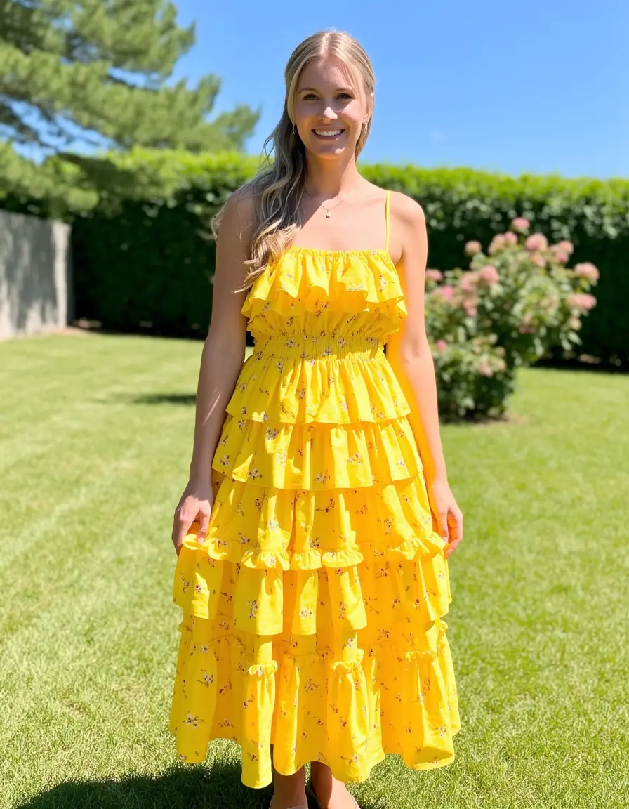 Vestito estivo bambina giallo con volant