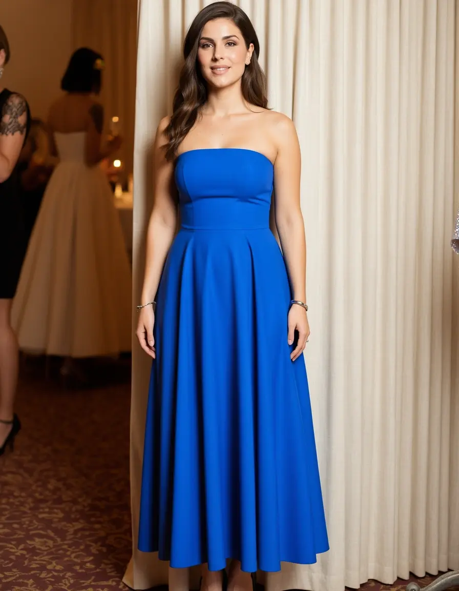 Strapless Cocktail Dress - Abito da cocktail blu senza spalline