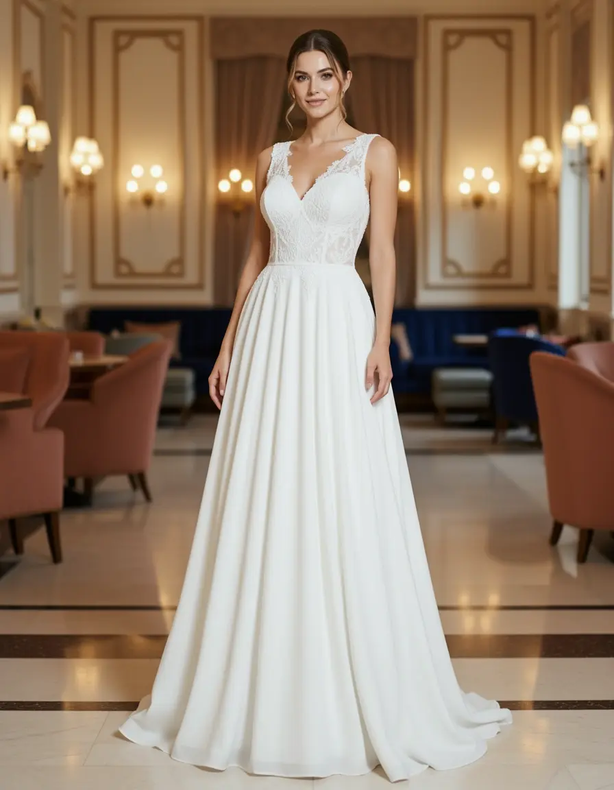 White Cocktail Dress elegante