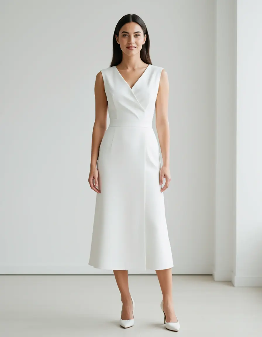 White Sheath Dress professionale