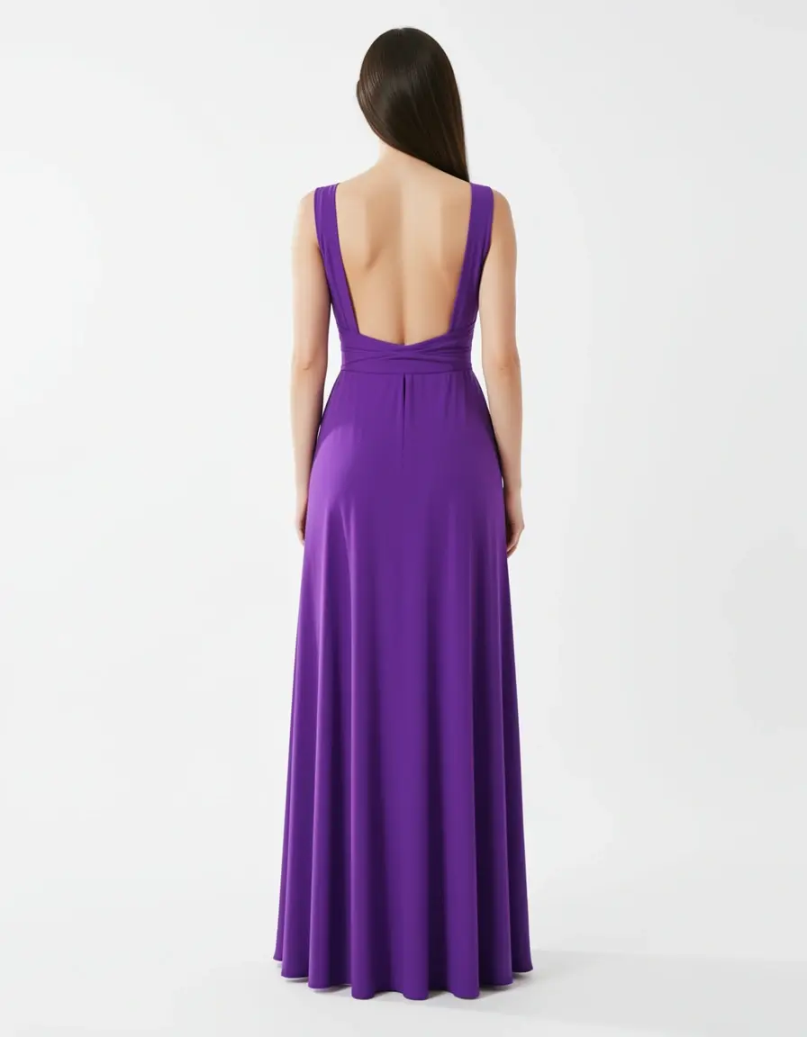Wrap style backless dress viola