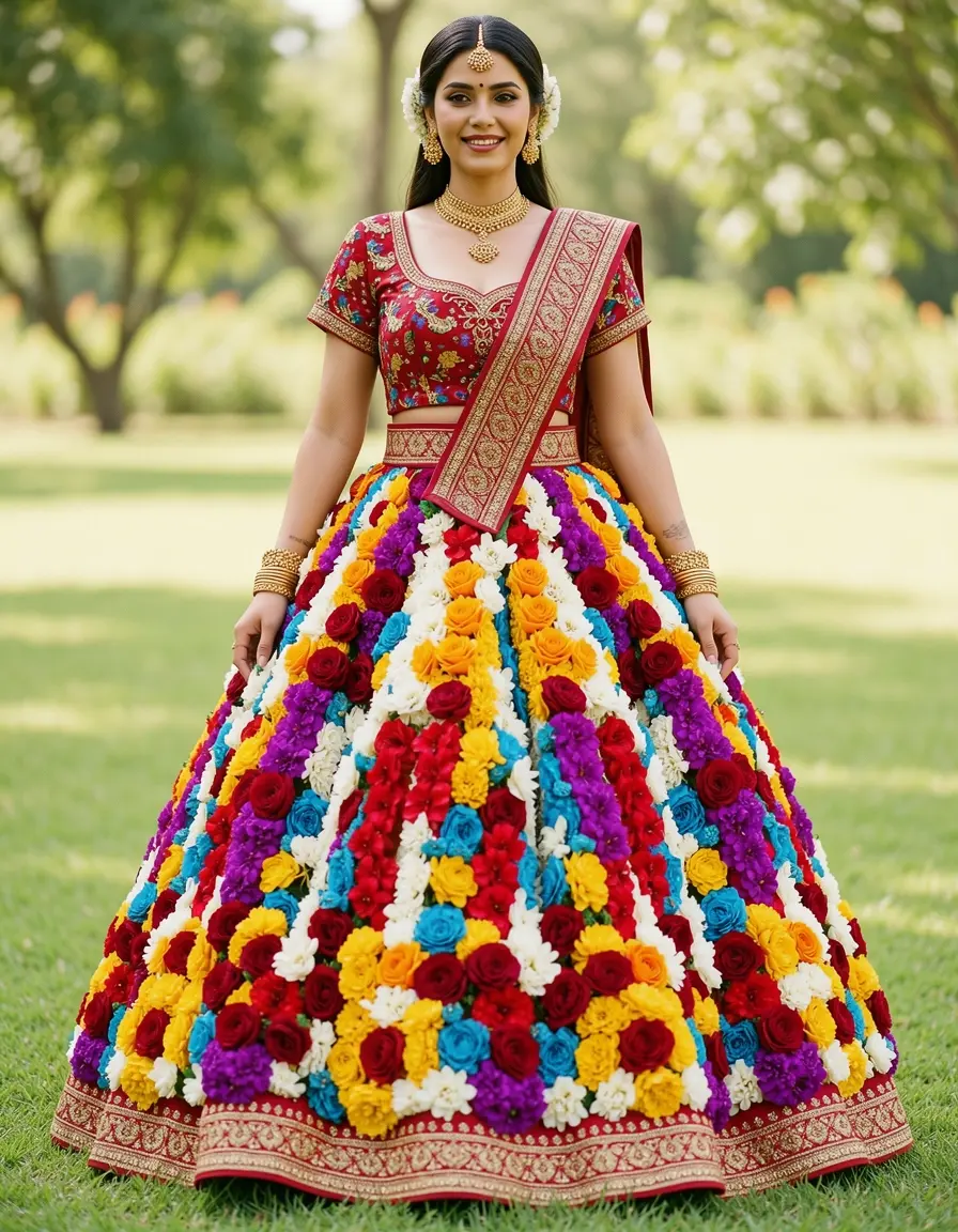 Abito da cerimonia floreale colorato per bambina