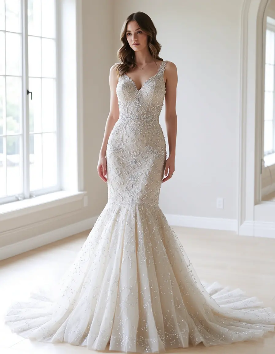 Beaded Mermaid Wedding Dress